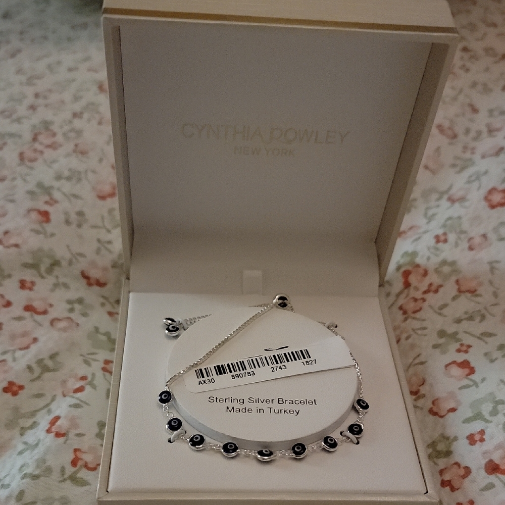 Cynthia Rowley Silver Bracelet with Black Details